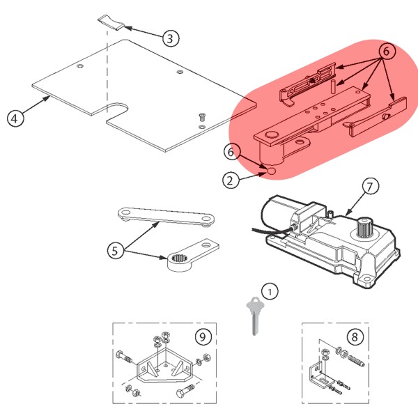 Viking Access Gate Openers Replacement Manual Release Assembly For I-770 Underground Gate Openers - FA-424010